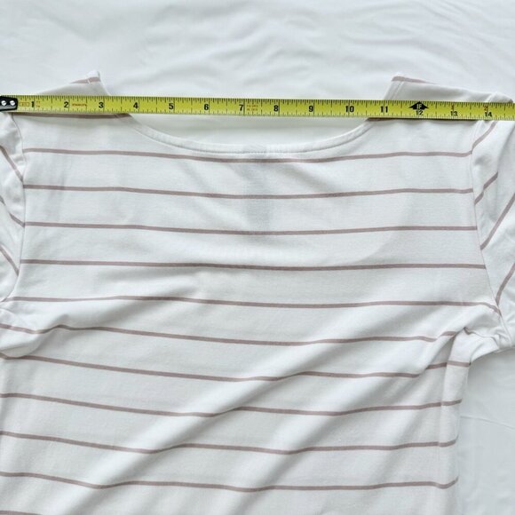 Colori White And Pink Stripped 3/4 Sleeves Top Size Small - Picture 7 of 12